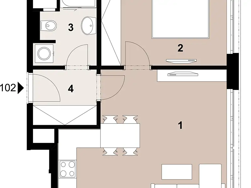 Prodej bytu 2+kk 44 m², Praha – náhled fotky 2