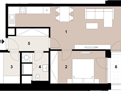 Квартира 2+kk на продаж, 57 м² (2 з 9)