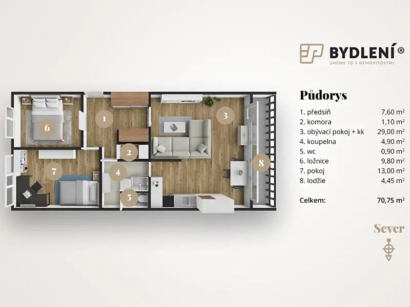 Prodej bytu 3+kk 70 m², Teplice – náhled fotky 2