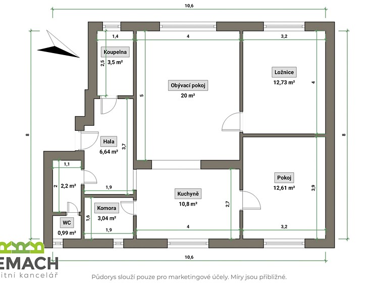 Wohnung 3+kk zum Kauf, 79 m² (2 von 18)