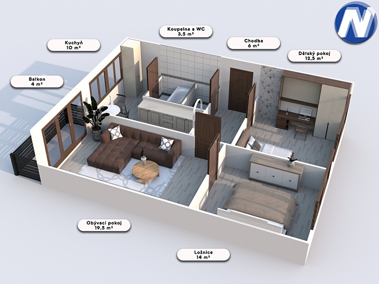 Wohnung 3+1 zum Kauf, 67 m² (14 von 18)