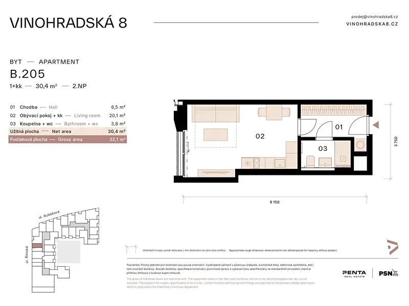 Prodej bytu 1+kk 32 m², Praha – náhled fotky 2