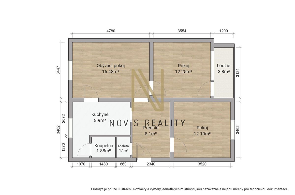 Pronájem bytu 3+1 67 m² – fotografie 4