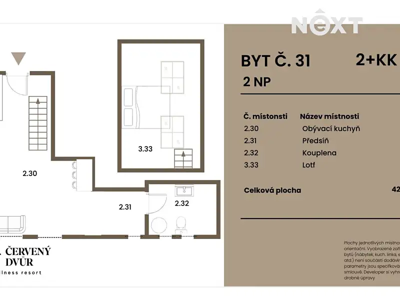 Prodej bytu 2+kk 42 m², Rapotín – náhled fotky 3