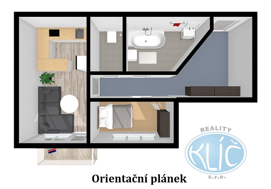 Pronájem bytu 2+kk 43 m² – fotografie 2