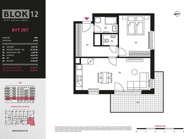 Квартира 2+kk на продаж, 59 м² (13 з 13)