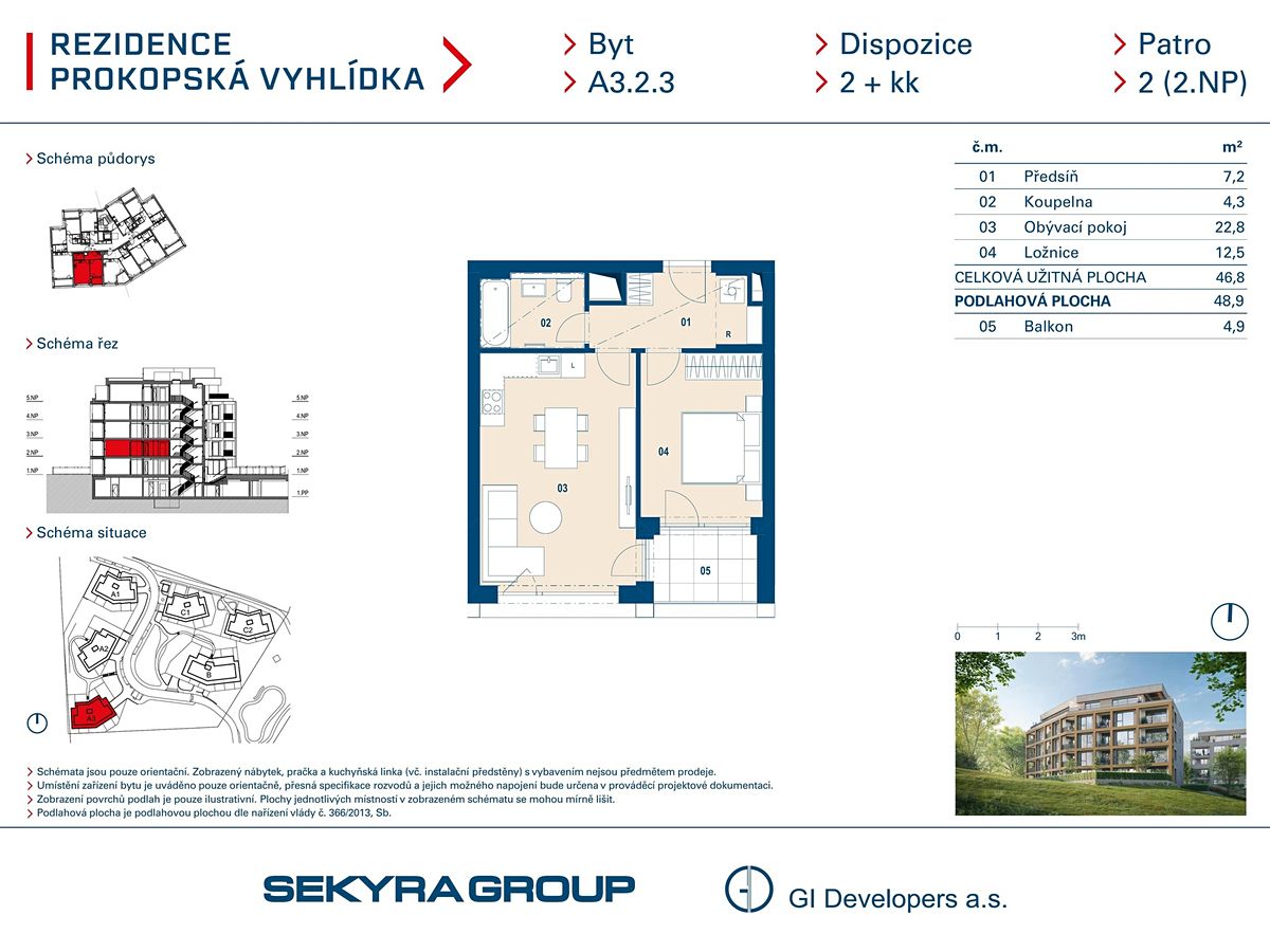 Prodej bytu 2+kk 47 m² – fotografie 2