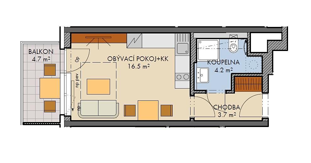 Prodej bytu 1+kk 25 m² – fotografie 2