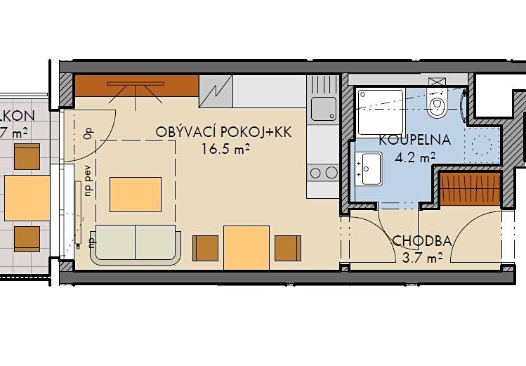 Квартира 1+kk на продаж, 25 м² (2 з 18)