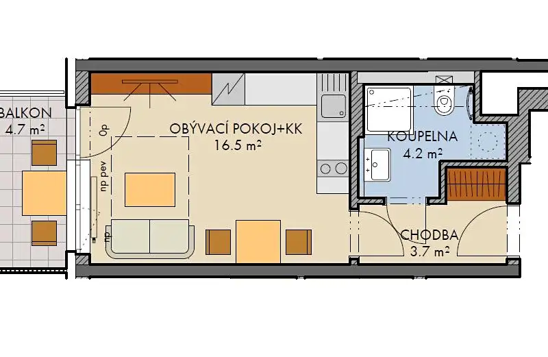 Prodej bytu 1+kk 25 m², Praha – náhled fotky 2