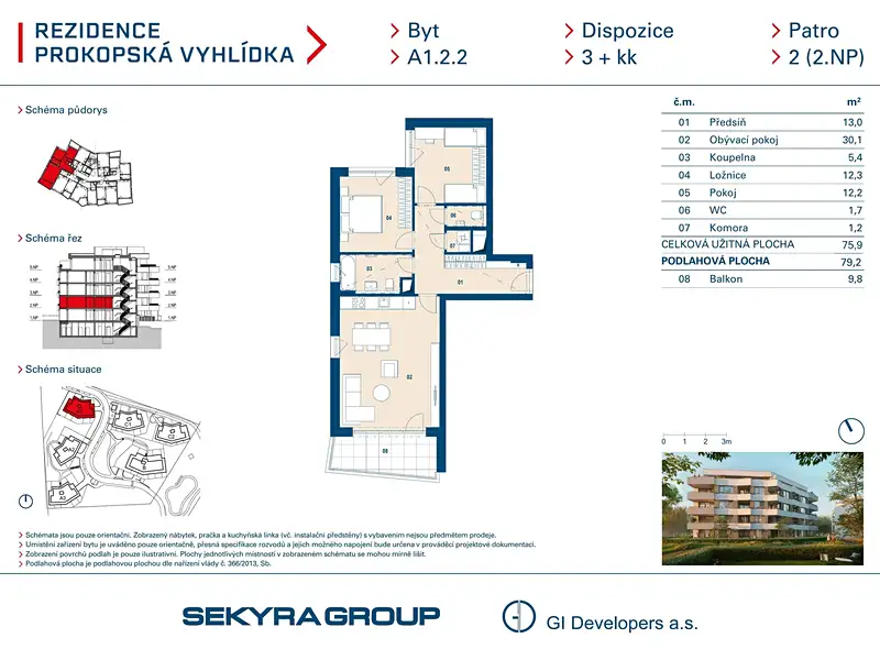 Prodej bytu 3+kk 76 m², Praha – náhled fotky 2