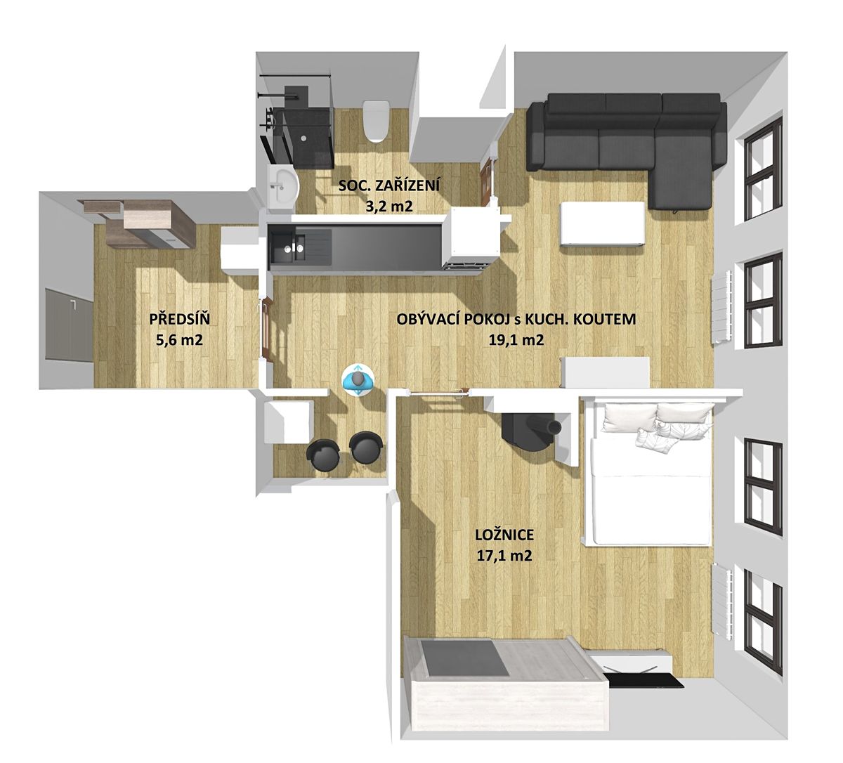 Prodej bytu 2+kk 45 m² – fotografie 4