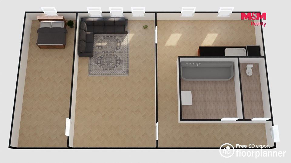 Pronájem bytu 2+1 42 m² – fotografie 4