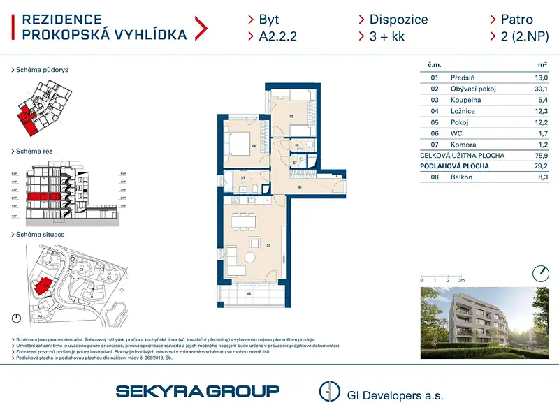 Prodej bytu 3+kk 76 m², Praha – náhled fotky 2