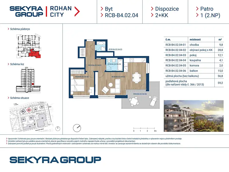 Prodej bytu 2+kk 56 m², Praha – náhled fotky 2