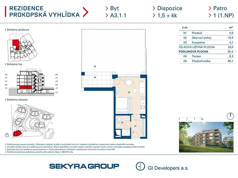 Prodej bytu 1+kk 29 m², Praha – náhled fotky 2