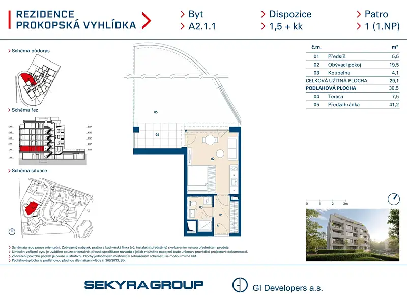 Prodej bytu 1+kk 29 m², Praha – náhled fotky 2