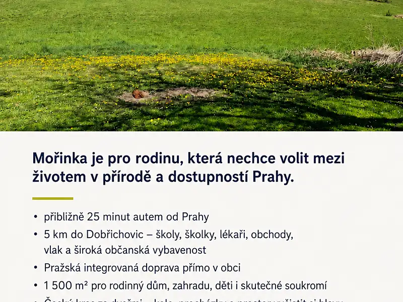 Prodej stavebního pozemku 1500 m², Mořinka – náhled fotky 3
