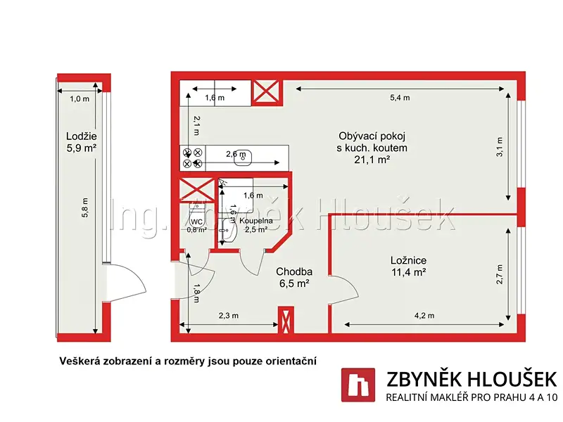 Prodej bytu 2+kk 42 m², Praha – náhled fotky 3