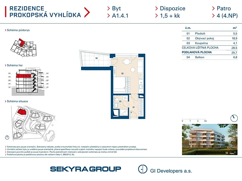 Prodej bytu 1+kk 28 m², Praha – náhled fotky 2