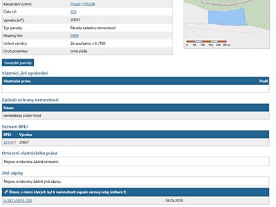 Prodej pole 20657 m²