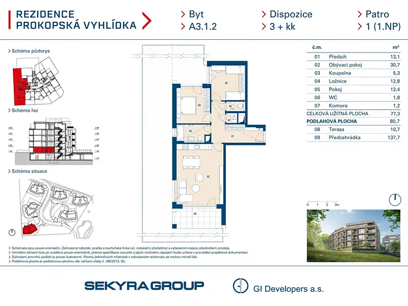 Prodej bytu 3+kk 77 m², Praha – náhled fotky 2