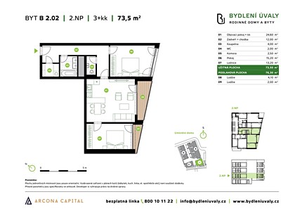 Prodej bytu 3+kk, 76 m² (2 z 11)