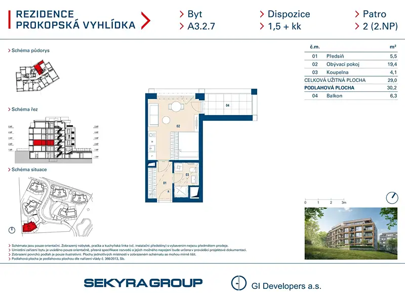 Prodej bytu 1+kk 29 m², Praha – náhled fotky 2