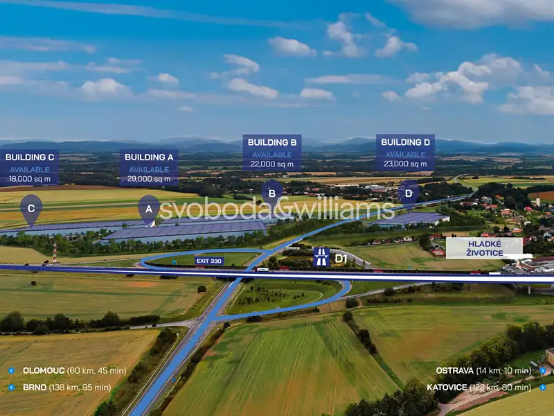Pronájem výrobní haly, prostoru 22616 m², Hladké Životice – náhled fotky 2