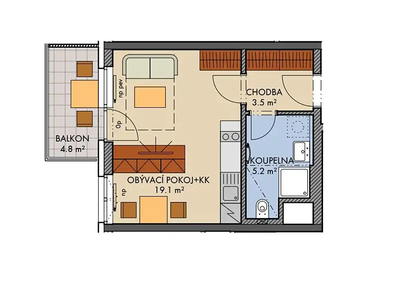 Prodej bytu 1+kk 28 m², Praha – náhled fotky 2