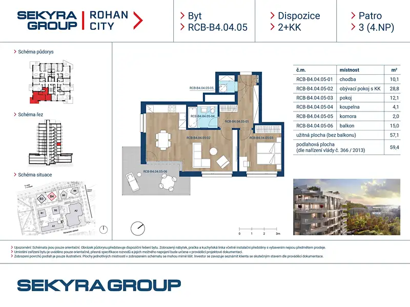 Prodej bytu 2+kk 57 m², Praha – náhled fotky 2