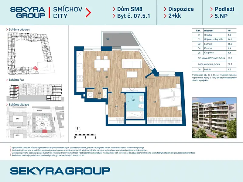 Prodej bytu 2+kk 53 m², Praha – náhled fotky 2
