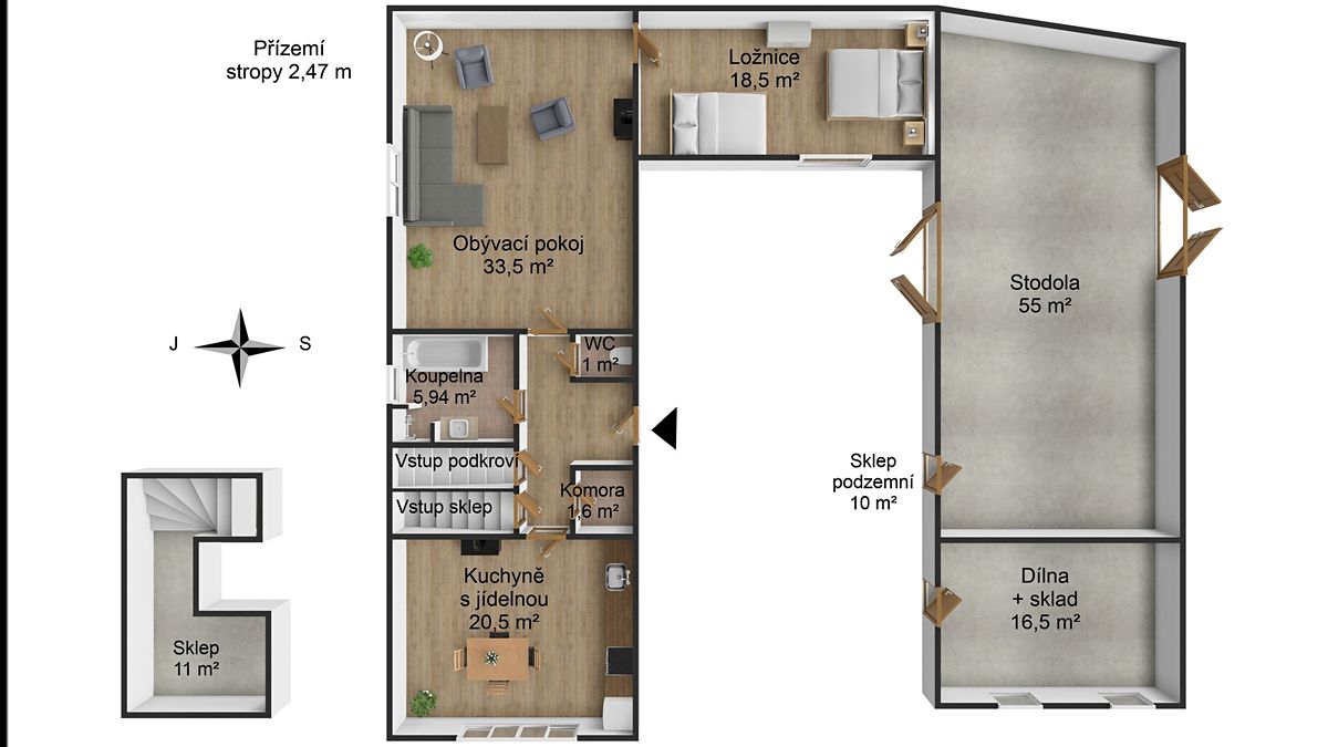 Prodej chalupy 95 m², pozemek 842 m² – fotografie 5