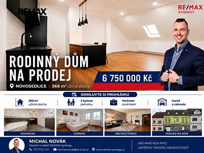 Prodej  rodinného domu 368 m², pozemek 367 m²