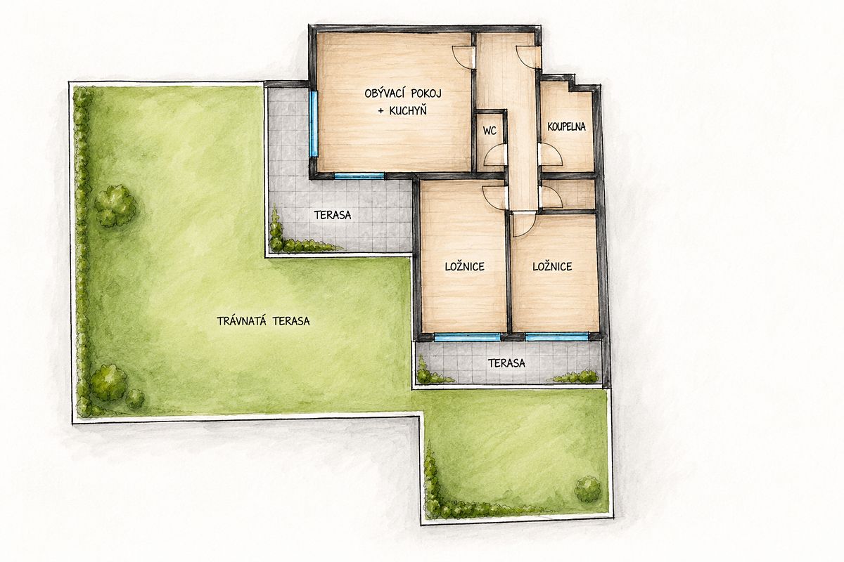 Pronájem bytu 3+kk 98 m²