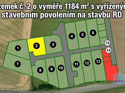Prodej  stavebního pozemku 1 184 m²