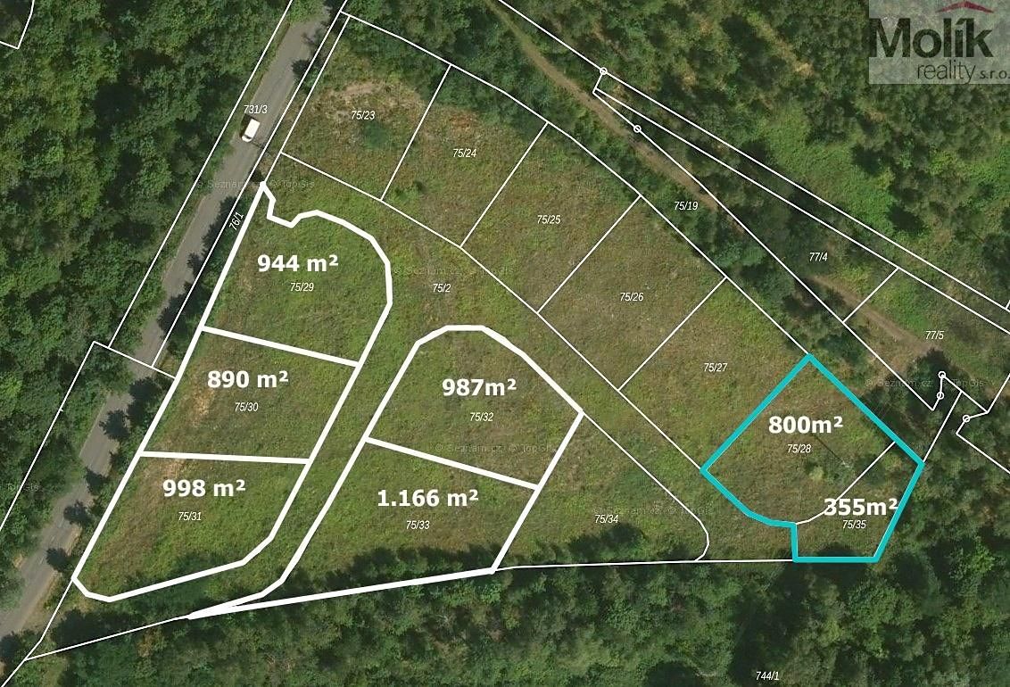Prodej stavebního pozemku 1155 m² – fotografie 2