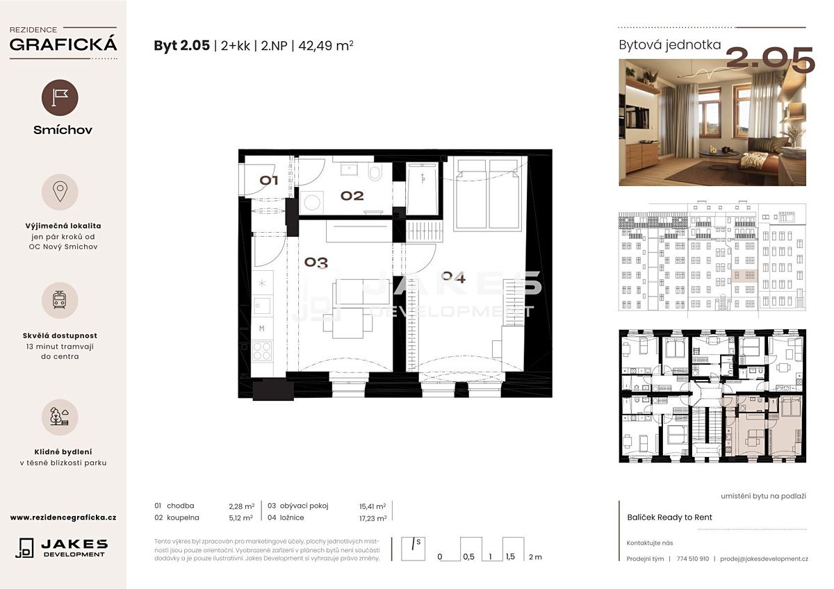 Pronájem bytu 2+kk 42 m² – fotografie 2