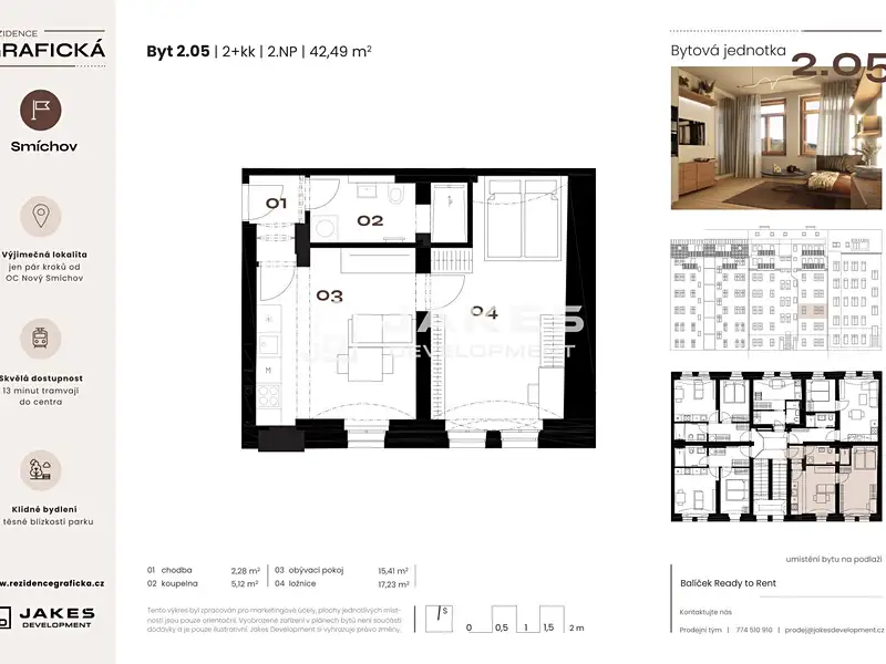 Pronájem bytu 2+kk 42 m², Praha – náhled fotky 2