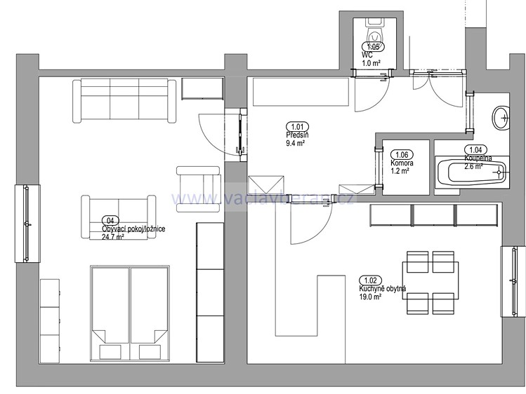 Prodej bytu 2+kk, 58 m² (4 z 23)