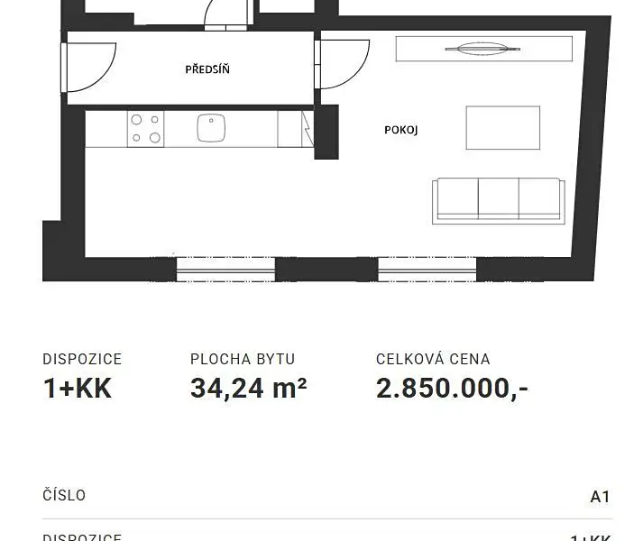 Prodej bytu 1+kk 34 m², Nýrsko – náhled fotky 2