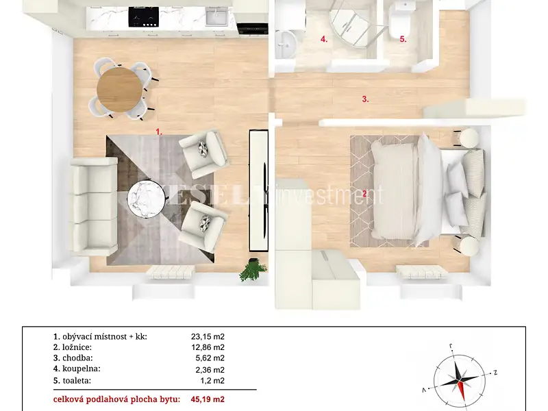 Prodej bytu 2+kk 45 m², Benešov – náhled fotky 3