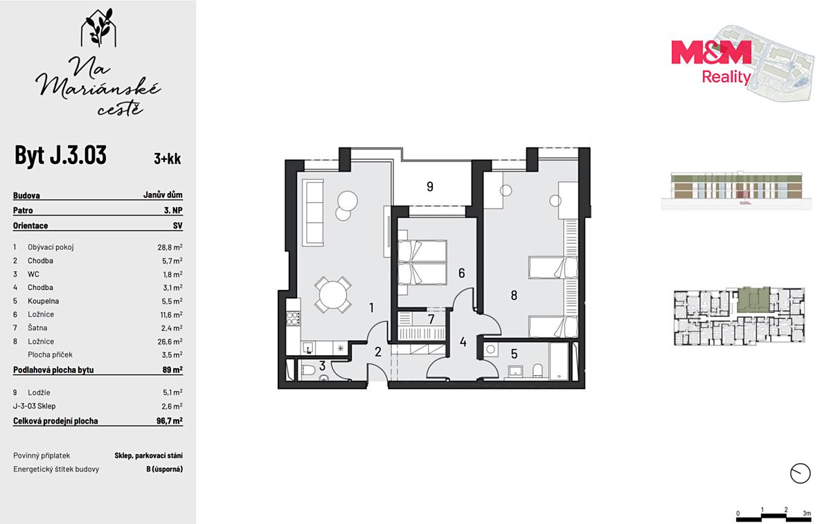 Prodej bytu 3+kk 80 m² – fotografie 3