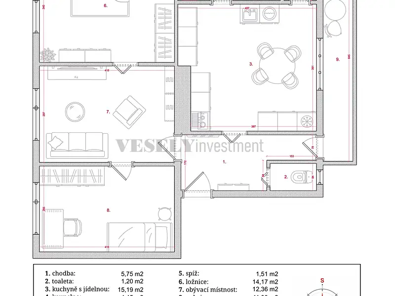 Prodej bytu 3+1 72 m², Louny – náhled fotky 2