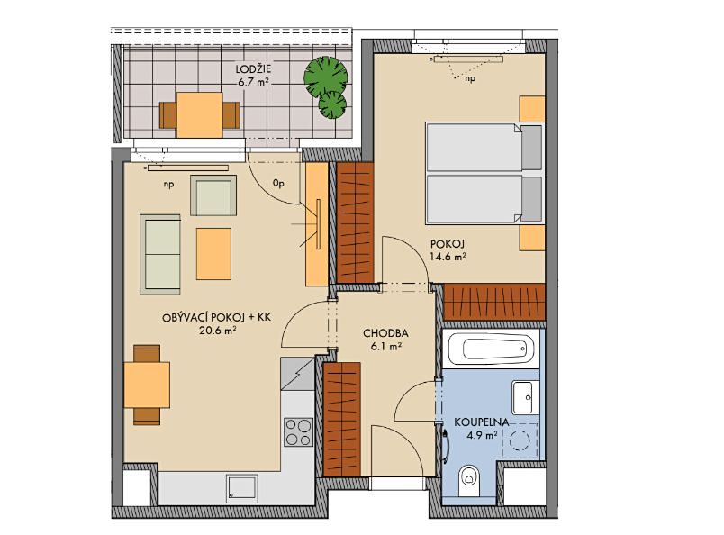 Prodej bytu 2+kk 52 m² – fotografie 2