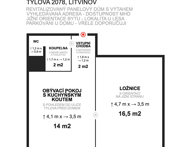 Prodej bytu 1+1 35 m², Litvínov – náhled fotky 2