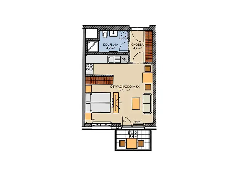Prodej bytu 1+kk 37 m², Praha – náhled fotky 2