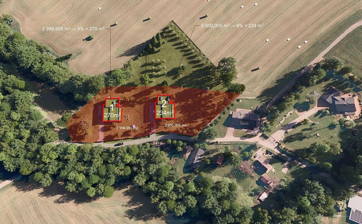 Prodej stavebního pozemku 4601 m² – fotografie 3