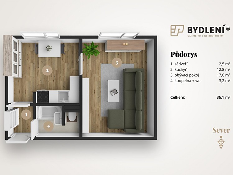 Квартира 2+kk на продаж, 36 м² (2 з 20)