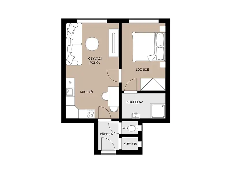 Prodej bytu 2+kk 42 m², Praha – náhled fotky 3